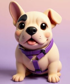 3D cartoon pet portrait of a French Bulldog in Pixar-style digital art