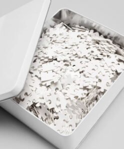 Custom photo jigsaw puzzle with glossy finish and white tin box