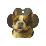 Custom Metal Pet Paw Ornament – Red Ribbon