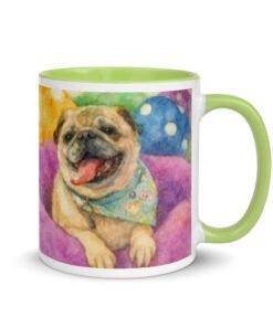 Custom Ceramic Mug 11oz with green color inside