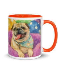 Custom Ceramic Mug 11oz with orange color inside