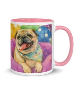 Custom Ceramic Mug 11oz with pink color inside